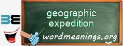 WordMeaning blackboard for geographic expedition